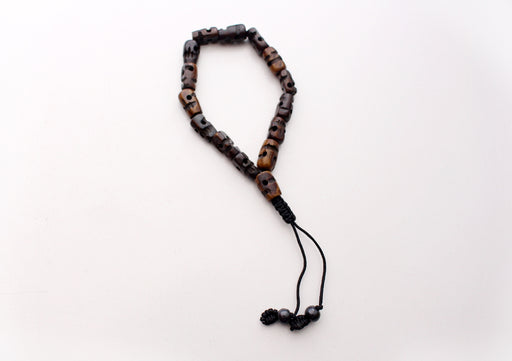 Adjustable Dark Bone Skull Wrist Mala Bracelet - nepacrafts