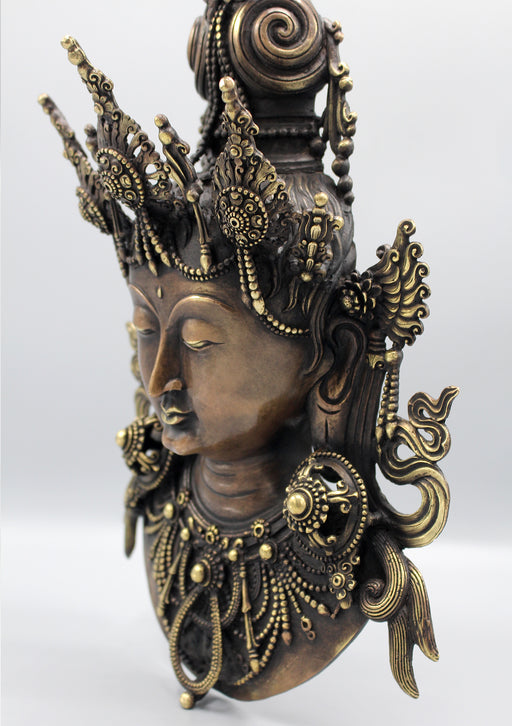 Elegant Brass Tara Wall Hanging Mask - nepacrafts