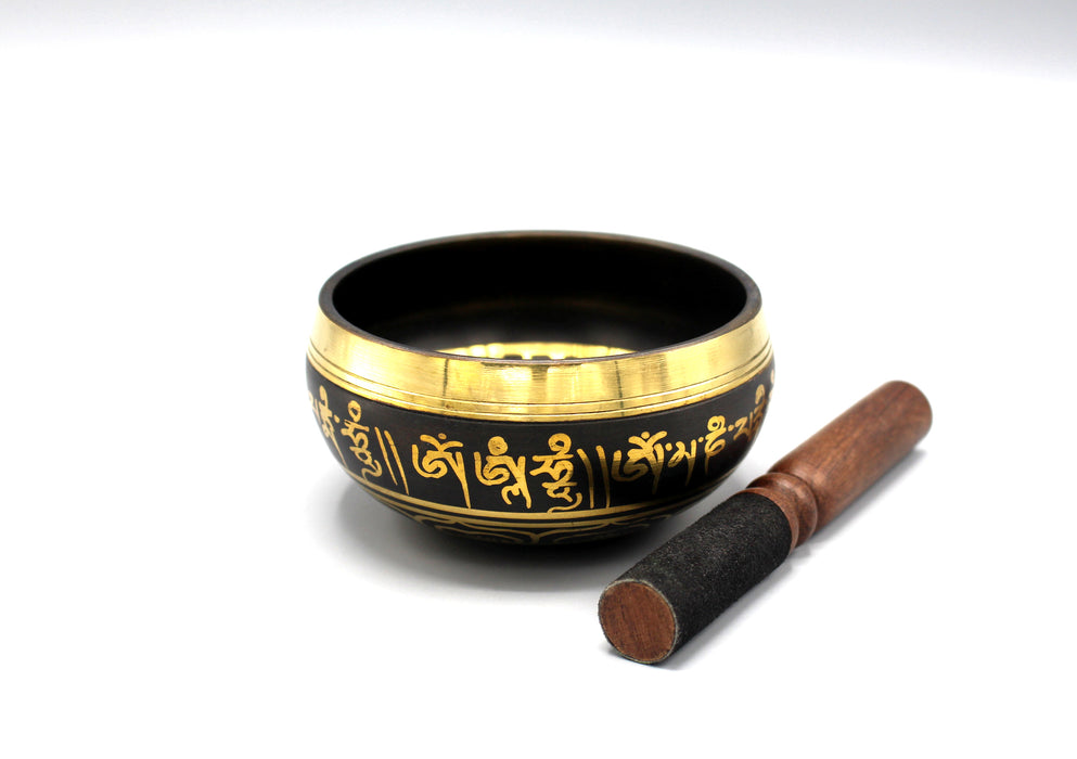 Tibetan Auspicious Conch Painted Singing Bowl - nepacrafts