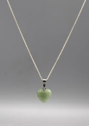 Light Green Jade Heart Shape Pendant - nepacrafts