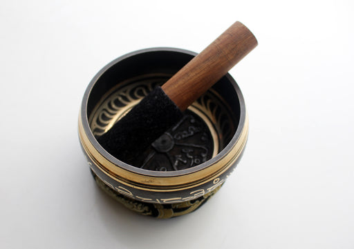 Om Mani Mantra Embossed Hand Painted Singing Bowl - nepacrafts