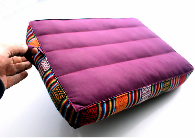 Cotton Meditation Cushion with Border - nepacrafts