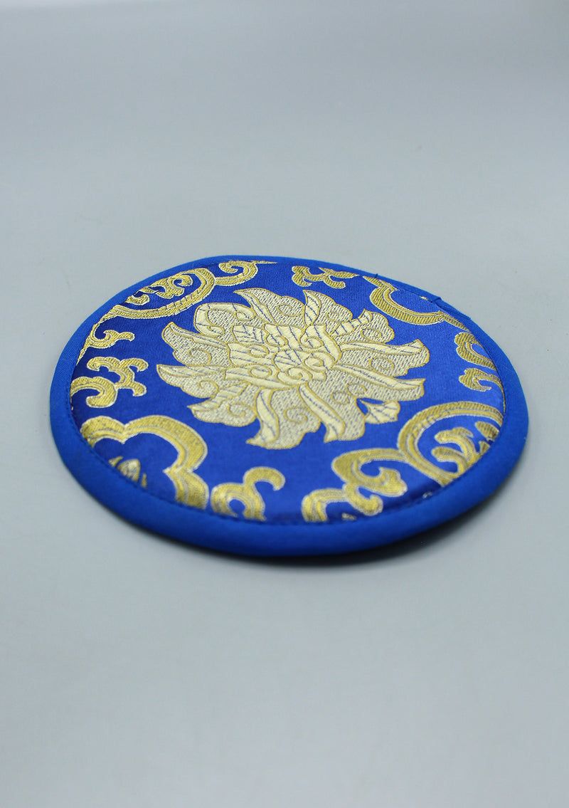 Brocade Blue Lotus  Singing Bowl Cushion