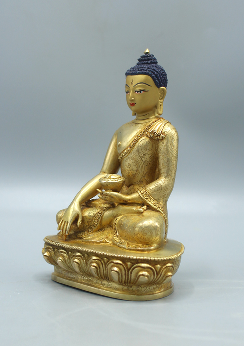 Gold Plated  High Quality Shakyamuni Buddha Statue 5.5" H