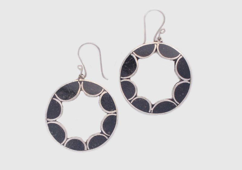 Flower Hollow Design White Metal Earrings - nepacrafts