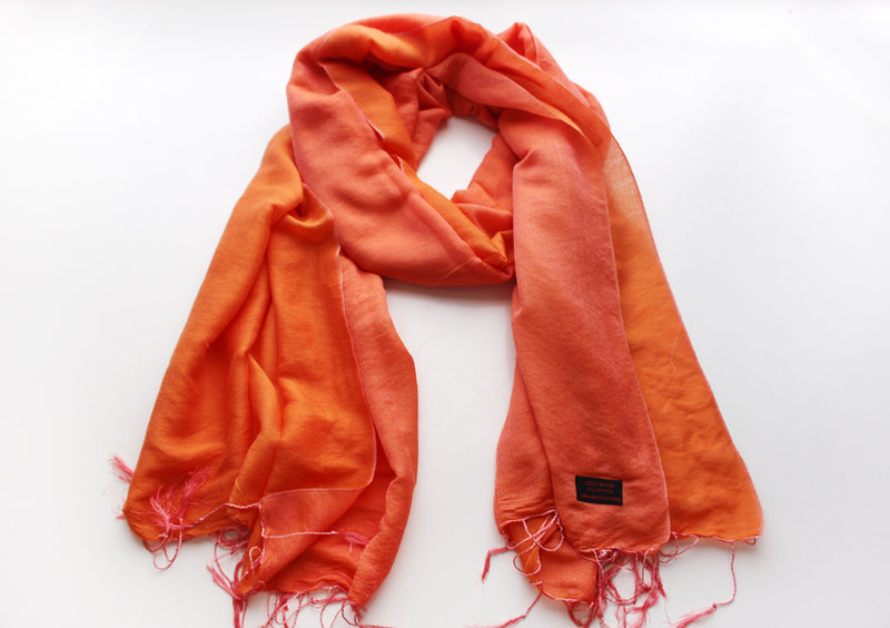Water Pashmina flamingo color Silky Shawl - nepacrafts