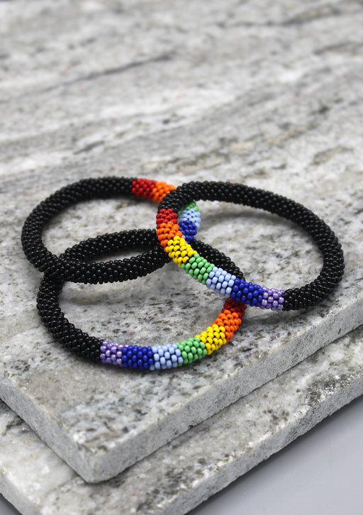 Rainbow Multicolor Glass Beads Bracelet - nepacrafts