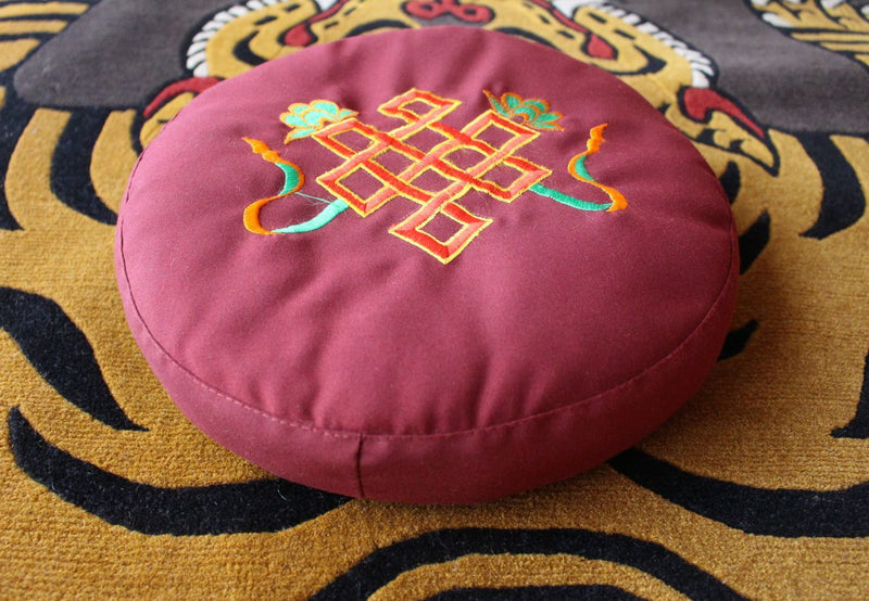 Endless Knot Embroidered Meditation Cushion