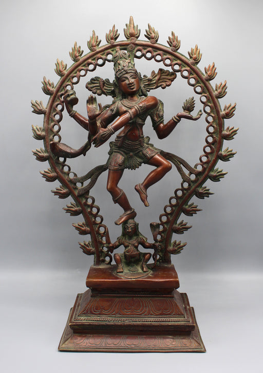 Copper Oxidized Lord Shiva Dancing Nataraj Statue - nepacrafts