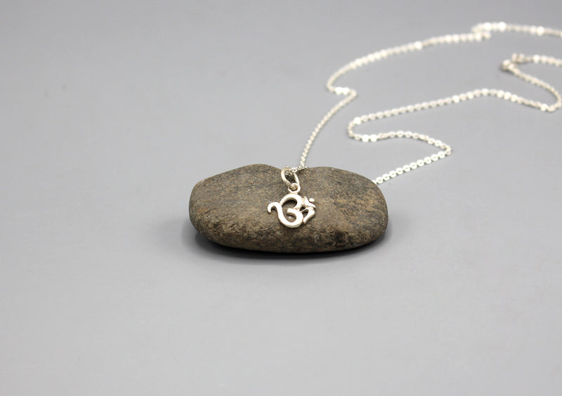 Om Mini Sterling Silver Pendant - nepacrafts
