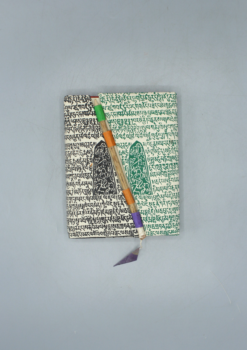 Tibetan Scriptures With Animal Symbols Lokta Paper Journal Book