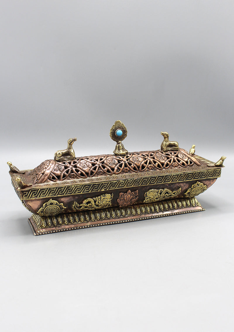 8 Auspicious Symbol Carving Large Potala Incense Burner