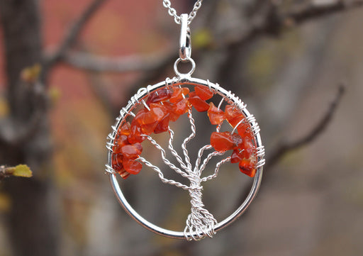 Red Carnelian Beaded Tree of Life Pendant - nepacrafts