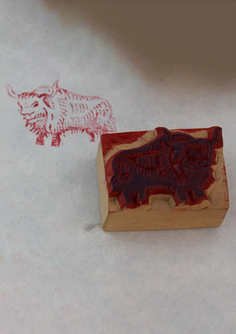 The Yak Mini Wooden Block Print