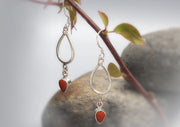 Coral Drop Sterling Silver Earrings - nepacrafts