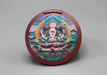 Chenrezig Avalokitesvara Round Embossed Fridge Magnet - nepacrafts