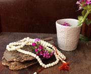 White Bone Prayer Mala with Counter - nepacrafts