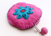 Round Flower Patchwork Colorful Felt Coin Purse - nepacrafts