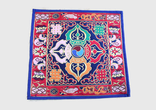 Double Dorjee Brocade Religious Altar Table Cloth - nepacrafts