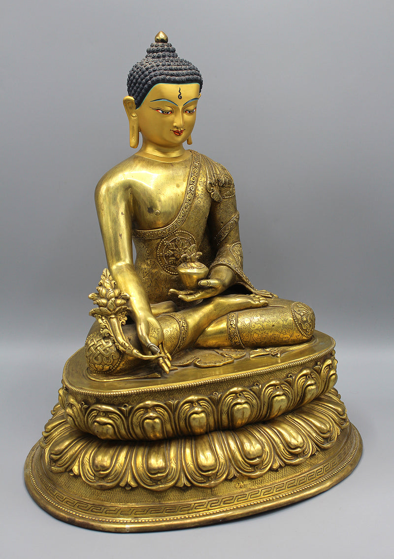 Fully Gold Plated Medicine Buddha Statue
