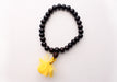 Black Wooden Beads Wrist Mala with Yellow Tassel - nepacrafts