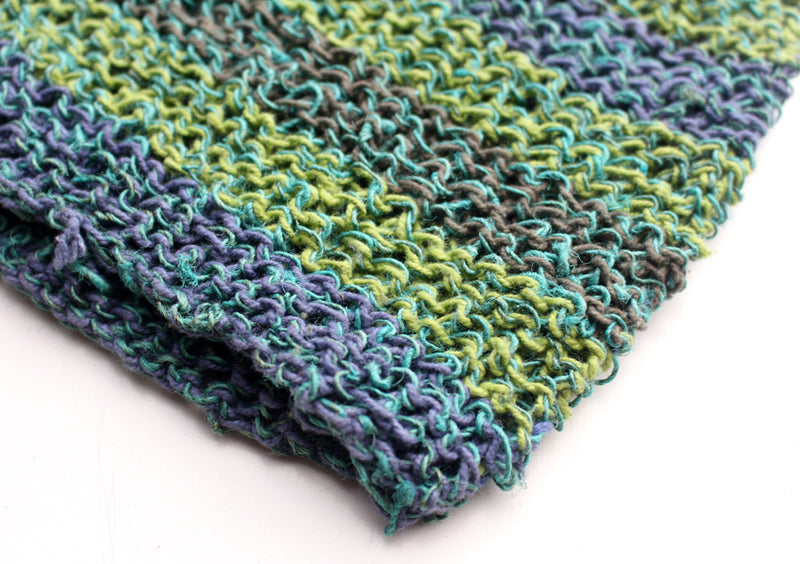 Hand Knitted and Trendy Multicolor lining Hemp Beanie, Hemp Hat - nepacrafts