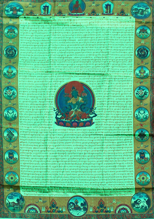 Green Tara Vertical Prayer Flags