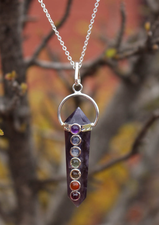 Six Facet Seven Chakra Healing Pendant - nepacrafts