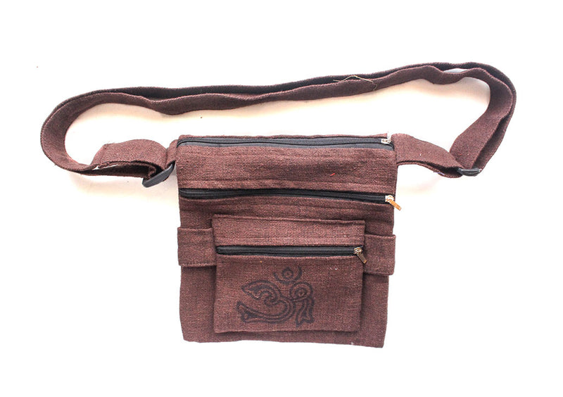 Om Printed Cotton Zipper Cross Body Bag - nepacrafts