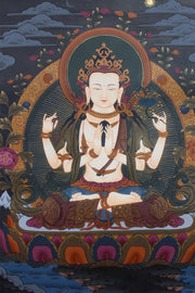 Tibetan Chenrezig Thangka 56 X 40cm