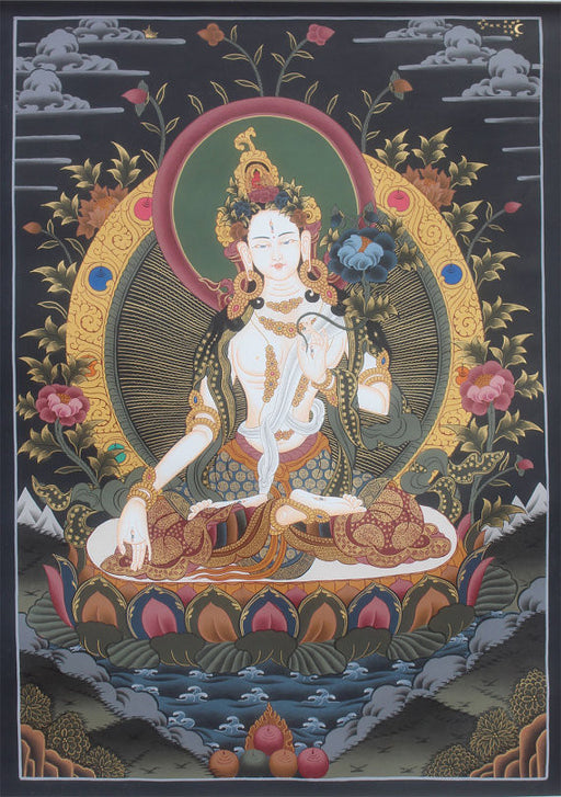 White Tara Thangka 56X40cm