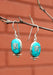 Oval Turquoise Inlaid Tibetan Om Silver Earrings - nepacrafts