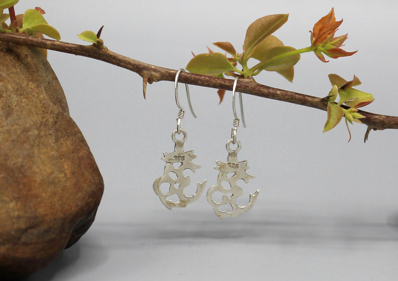 Hindu Om Sterling Silver Earrings - nepacrafts