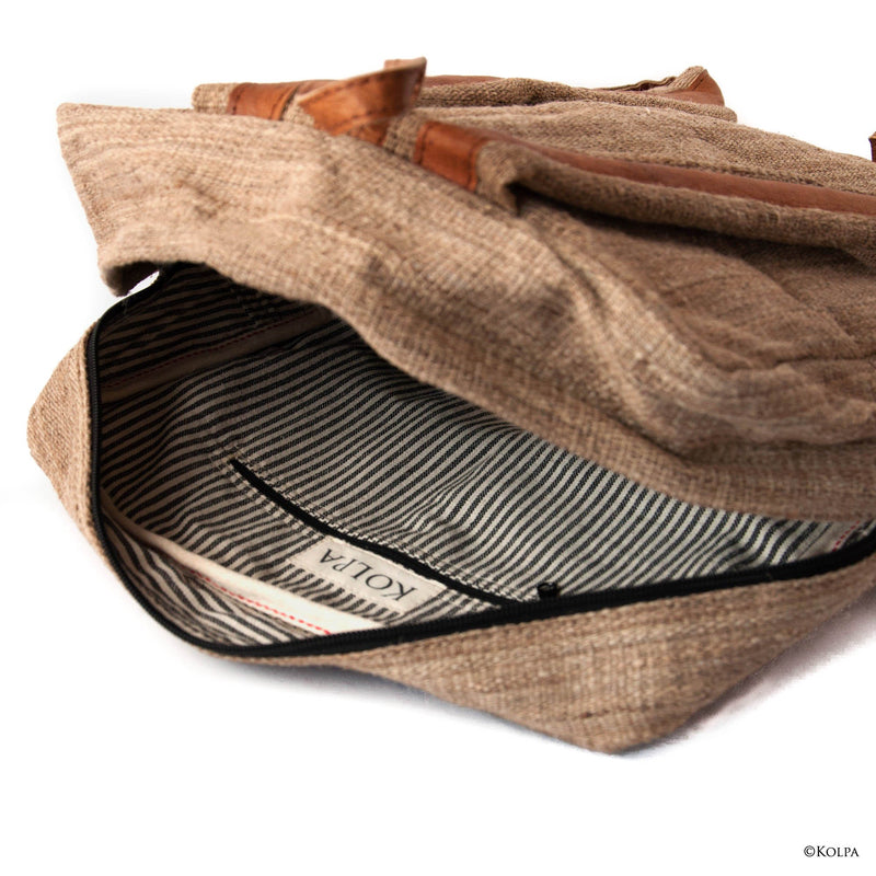 Four Corner Nettle and Vegetal Leather Bag