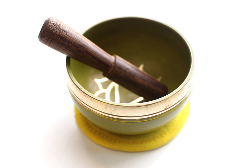 Solar Plexus Painted Singing Bowl with Cushion and Stupa Stick in a Gift Box - nepacrafts