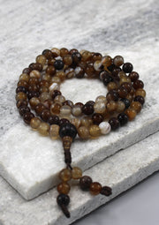 Brown Agate Tibetan Prayer Mala - nepacrafts