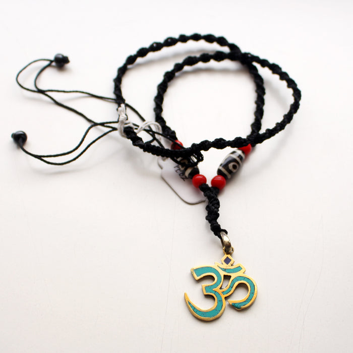 Mystic OM Pendant with Dzi Beads - nepacrafts