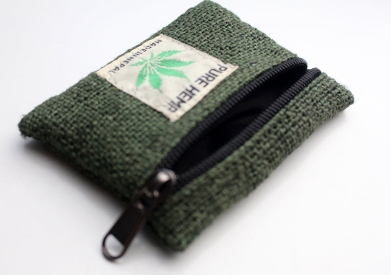 Eco Friendly Hemp Coin Zipper Pouch, Earthy Hemp Coin Purse