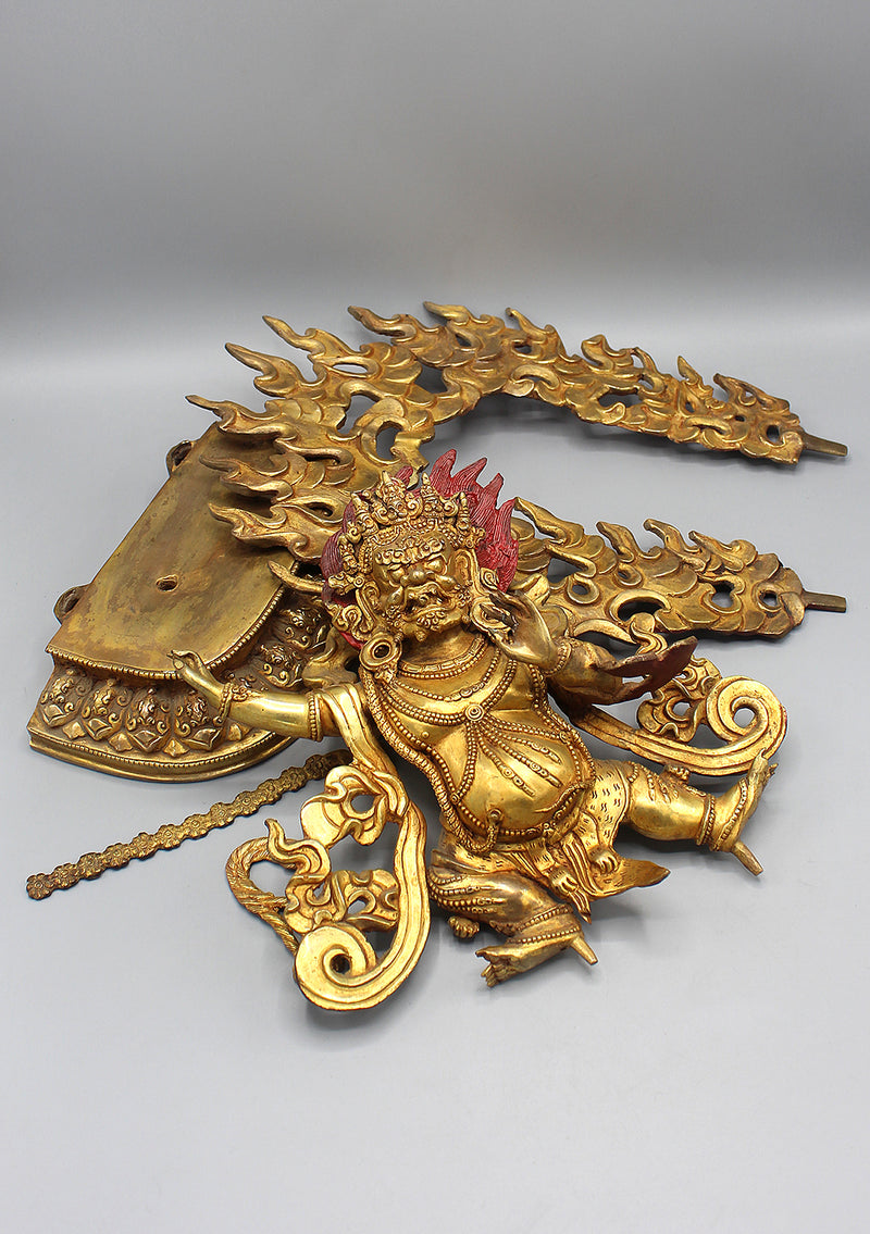 Gold Plated 15" High The Wrathful Deity Vajrapani Statue