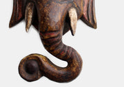 Wooden Wall Hanging Handcarved Lord Ganesha Mask - nepacrafts