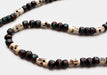 Black Bone Turquoise and Coral Inlaid Mala with Skull Counter - nepacrafts
