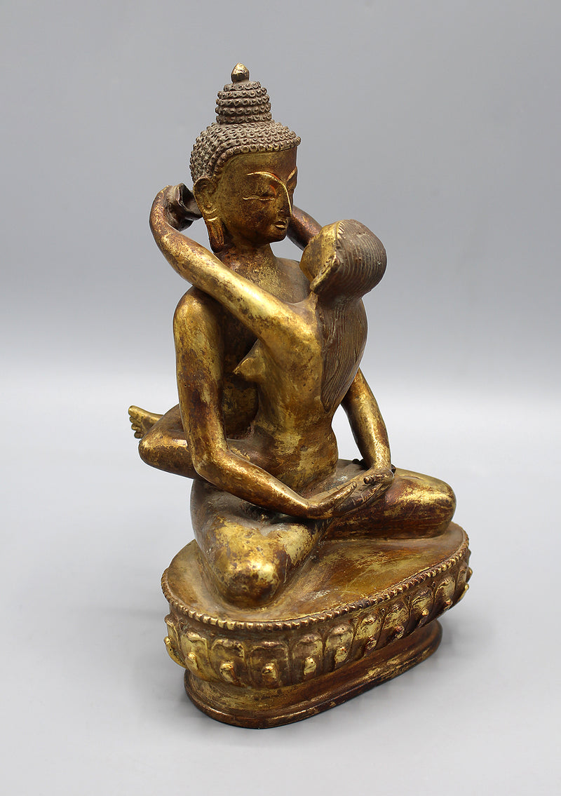 Gold Plated Samantabhadra BodhiSattva Statue