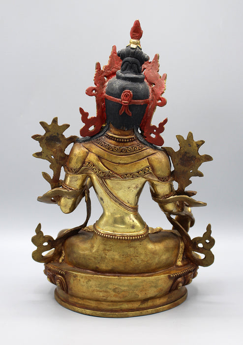 Partly Gold Plated Magical White Tara Statue