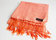 Silky Water Pashmina Stole-Flame Orange - nepacrafts