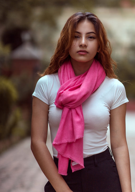 Pure Pashmina Shawl-Rose Pink - nepacrafts