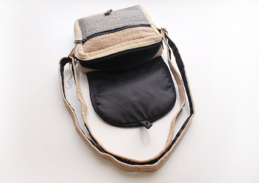 Light Weight and Durable 100% Natural Hemp Side Carry Passport Travel Bag - nepacrafts