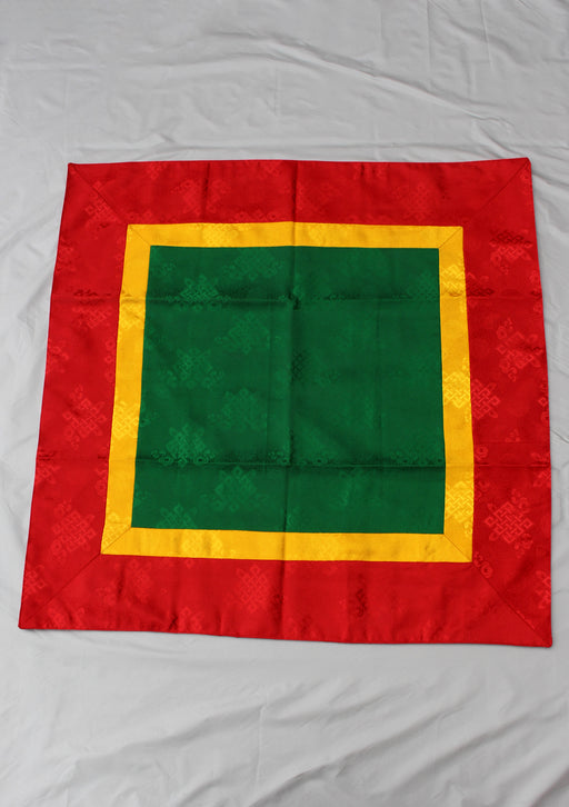 Green Silk Brocade Buddhist Shrine Cloth - nepacrafts