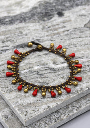 Fancy Brass Beads Women's Anklet - nepacrafts