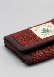 Ecofriendly Soft Hemp Chocolate Brown Color Tri Fold Wallet - nepacrafts