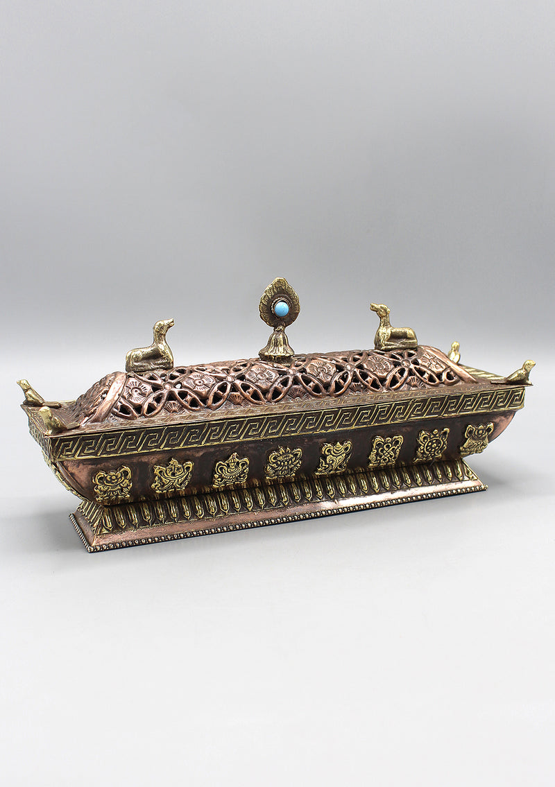 8 Auspicious Symbol Carving Large Potala Incense Burner